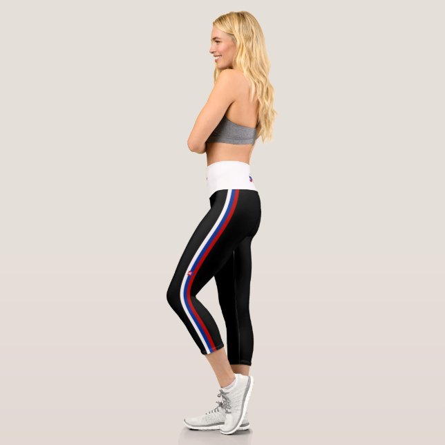 Leggings Capri Drapeau rayé slovaque (Gauche)
