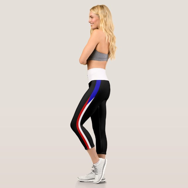 Leggings Capri Drapeau rayé tchèque (Gauche)