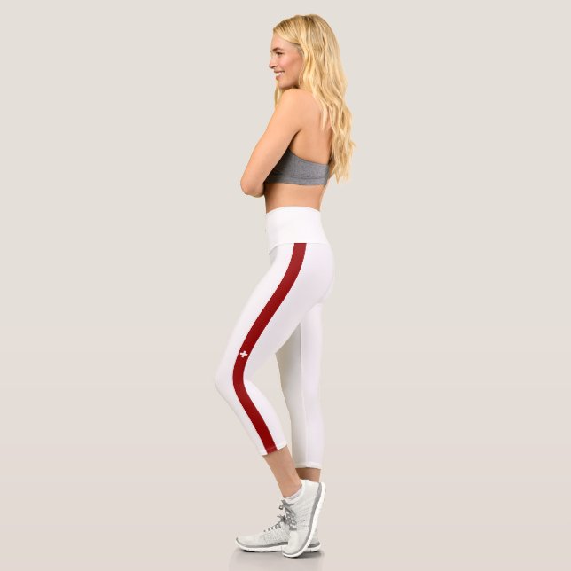 Leggings Capri Drapeau suisse à rayures (Gauche)