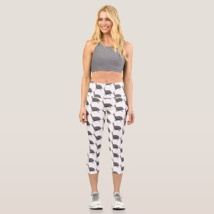 Leggings Capri Drôle dessin animé d'oiseau de Guineafowl