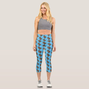 Leggings Capri Drôle dessin humoristique de rasoir de sanglier