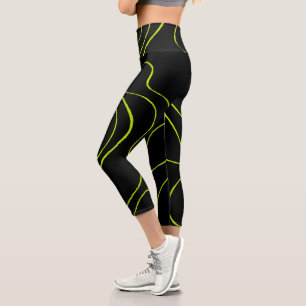 Leggings Capri Ebb et flux 2 en Lime vert et noir