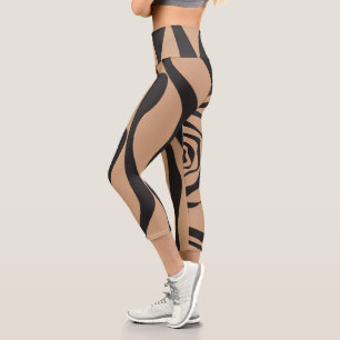 Leggings Capri Ebb et flux 4 en tan et noir