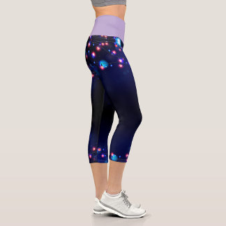 Leggings Capri Éclairages à cordes colorés Capris haut taille