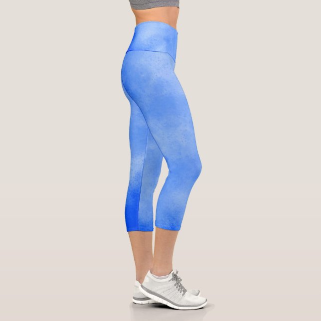 Leggings Capri Effet nuage de tempête élégant Bleu glacé (Droite)