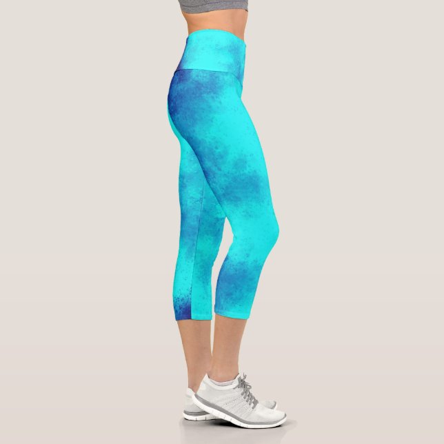 Leggings Capri Effet nuage tempête élégant bleu (Droite)