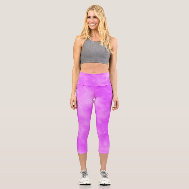 Leggings Capri Effet nuage tempête élégant Violet (Recto)