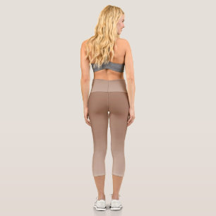 Leggings Capri Élégant bronze rustique haut taille Capri