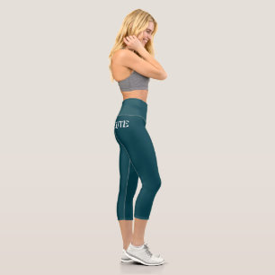 Leggings Capri Elégant Chic Blue Turquoise