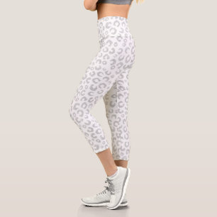 Leggings Capri Élégant Parties scintillant d'argent Motif Leopard
