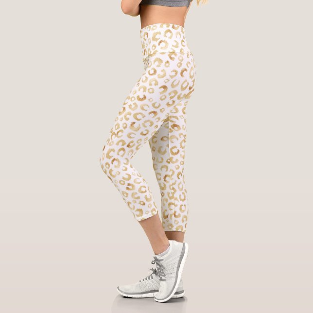 Leggings Capri Élégant Parties scintillant d'or blanc Poster de a (Gauche)