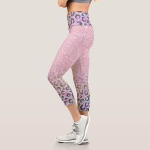 Leggings Capri Élégant Rose Gold Iridescente Parties scintillant