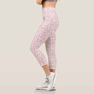Leggings Capri Élégant Rose Parties scintillant or Empreinte de