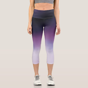 Leggings Capri Élégante fille noire violette et blanche
