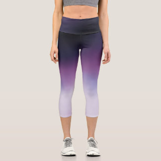 Leggings Capri Élégante fille noire violette et blanche