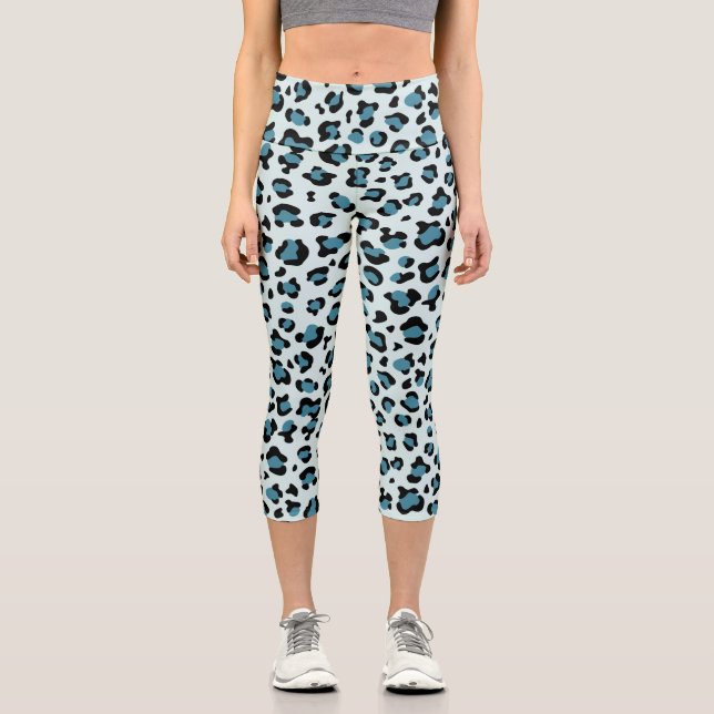 Leggings Capri Empreinte de léopard, Spots de léopard, Leopard bl (Recto)