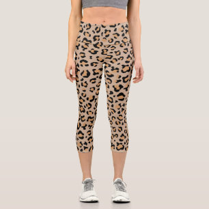 Leggings Capri Empreinte de léopard, Spots de léopard, Leopard Br