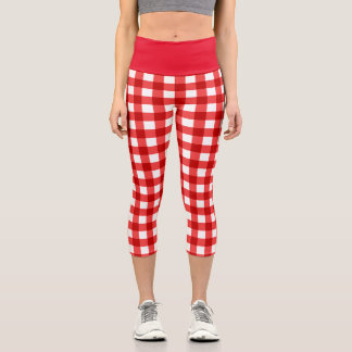 Leggings Capri En vichy rouge et motif à damiers