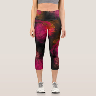 Leggings Capri Encre d'alcool de corail rose gras