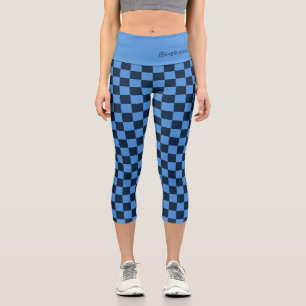 Leggings Capri Équipe sportive Spirit Check Blue Blue School NAME