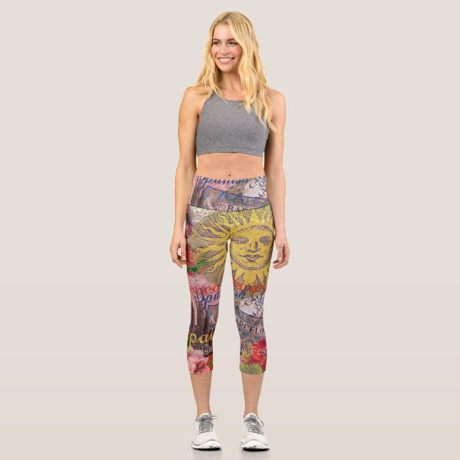 Leggings Capri Espagne Sunshine Espagnol Travel Art (Recto)