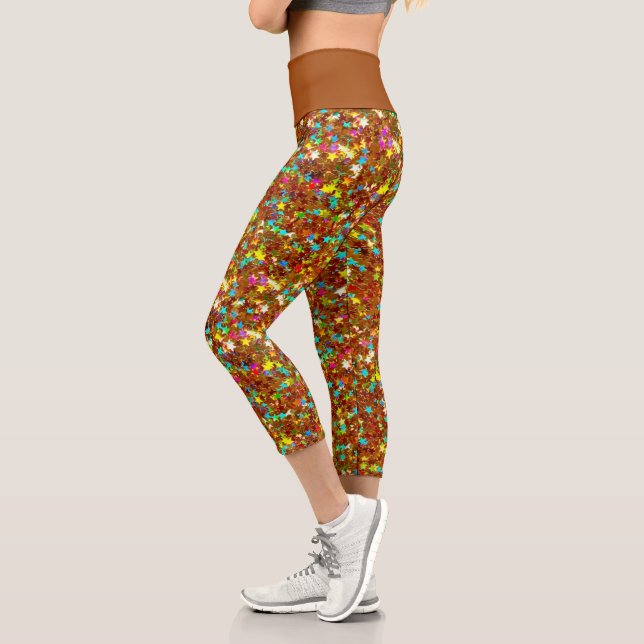 Leggings Capri Étoile de cuivre Iridescente Parties scintillant C (Gauche)