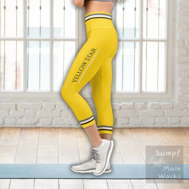 Leggings Capri Étoile jaune (Créateur téléchargé)