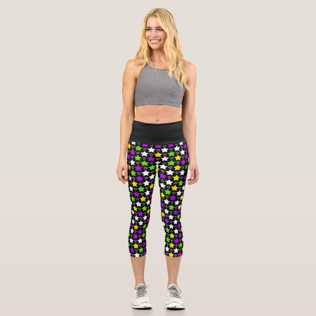 Leggings Capri Étoiles Black Pastel Ombre (Recto)