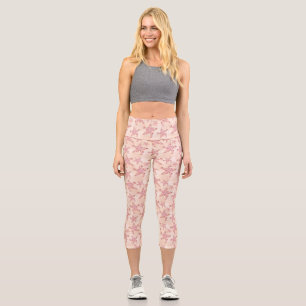 Leggings Capri Étoiles de mer et motif pastel rose corail
