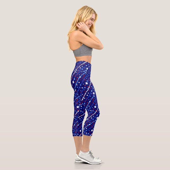 Leggings Capri Étoiles patriotiques Imprimer Capri féminin (Droite)