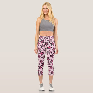 Leggings Capri Étoiles rose Zèbre