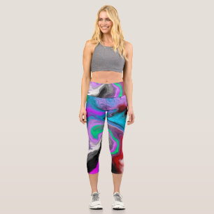 Leggings Capri Explosion d'art en marbre coloré