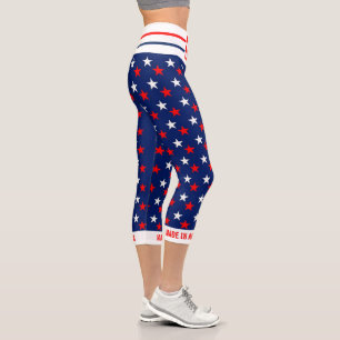 Leggings Capri Fabriqué en Amérique Étoiles et rayures