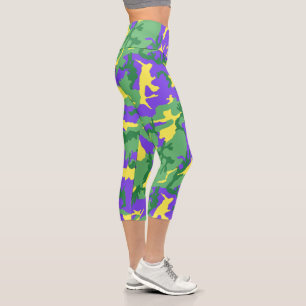 Leggings Capri Fête de camouflage Mardi Gras