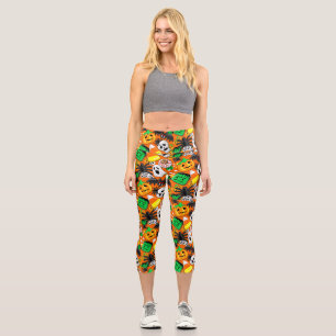 Leggings Capri Fête des Candies Éffrayantes d'Halloween