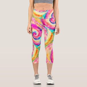Leggings Capri Fête psychédélique folle et colorée Tie Dye Sw