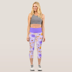 Leggings Capri feu de camp marshmallow chocolat smoré violet