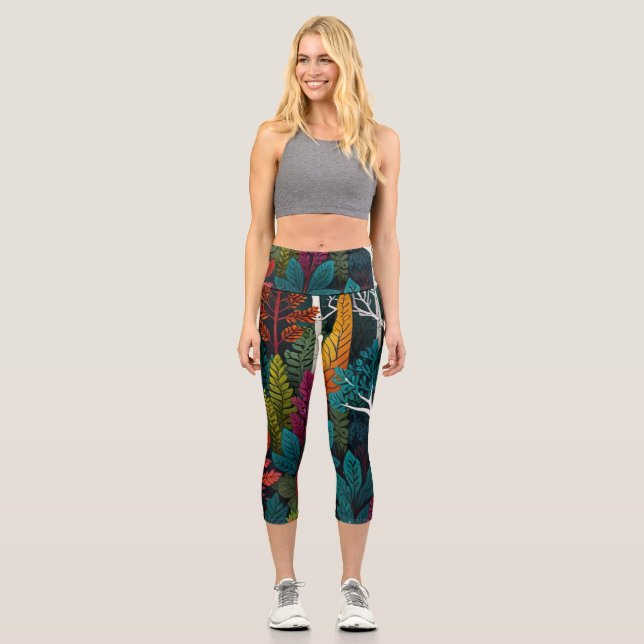 LEGGINGS CAPRI FEUILLAGE FORESTIER (Recto)