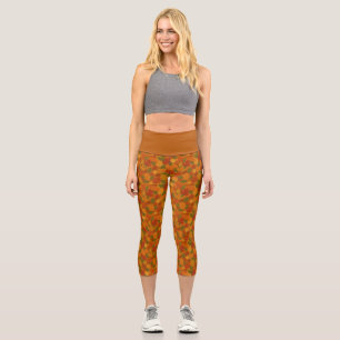 Leggings Capri Feuilles classiques d'automne à motifs