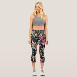 Leggings Capri Feuilles colorés amusants