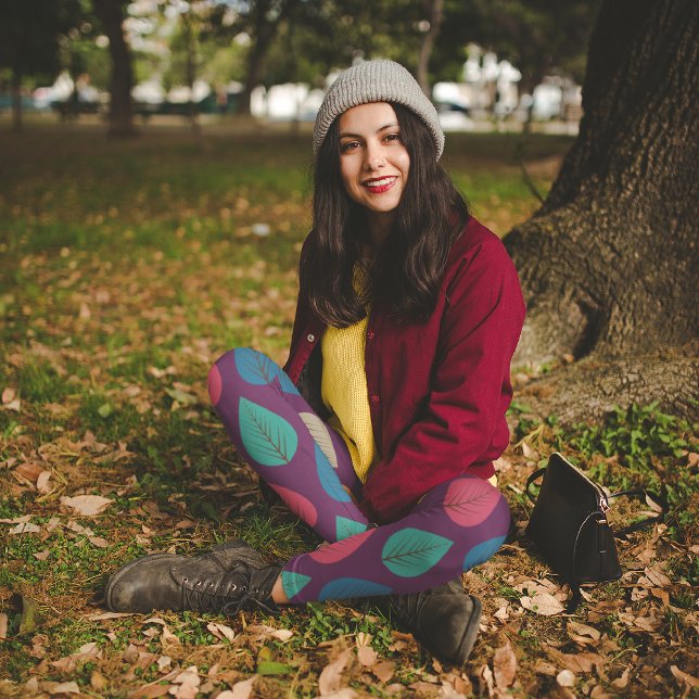 Leggings Capri Feuilles de chute rétro (Créateur téléchargé)
