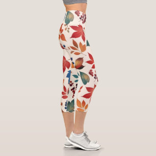 Leggings Capri Feuilles et Baies Éparses