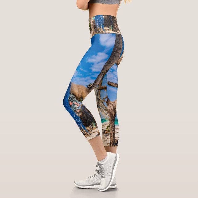 Leggings Capri Filets de pêche séchant sur la plage (Gauche)