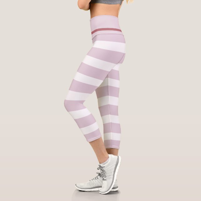 Leggings Capri Fille à rayures roses (Gauche)