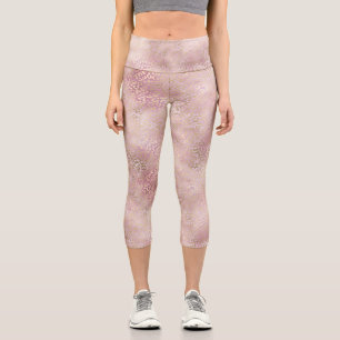 Leggings Capri Fille Empreinte de léopard de verre rose