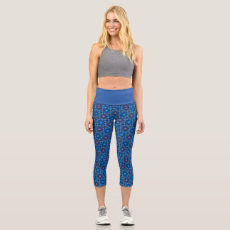 Leggings Capri Fleur Baroque Ligne Bleue