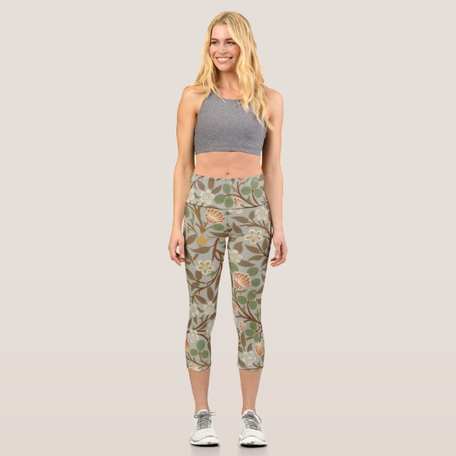 Leggings Capri Fleur botanique de trèfle William Morris (Recto)