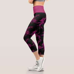 Leggings Capri Fleur de cerisier à fleurs florales japonaises ori