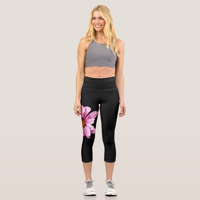 Leggings Capri Fleur de chrysanthème lecapcnm (Recto)