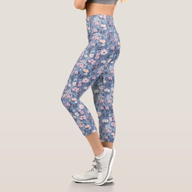 Leggings Capri Fleur d'été Abstrait (Gauche)